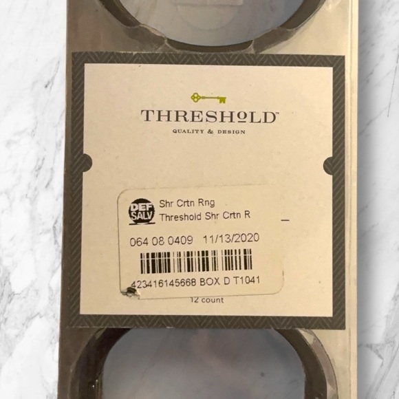 Threshold Black Shower Curtain Rings Set of 12 Metal Dark Antique Finish - Picture 2 of 5